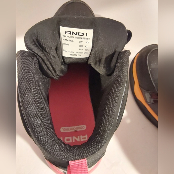 AND1 High-Top Basketball Sneaker Women Sz 8.5 Black/Pink - Picture 7 of 7